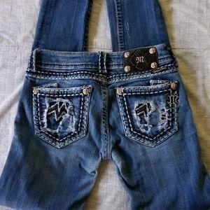 Miss Me skinny jeans, with distressing